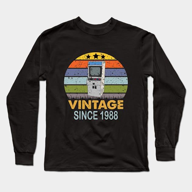 1988 Gift for Gamers Long Sleeve T-Shirt by othmane4